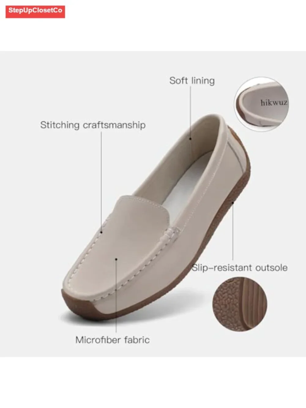 Comfortable Lightweight Leather Loafers Slip-On Driving Shoes Work Flats